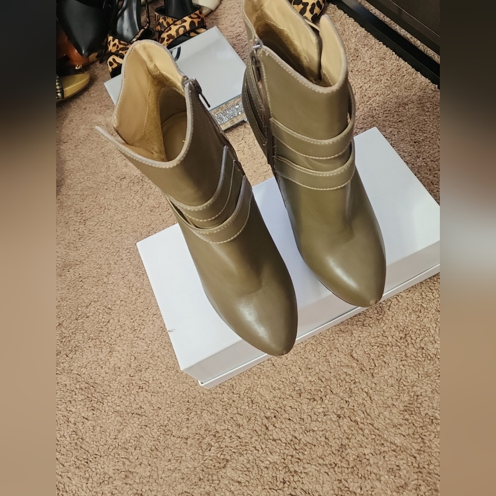 Aldo Khaki Ankle Booties